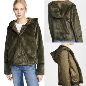 Anthropologie Line & Dot Andi faux fur hooded jacket XS new reversible